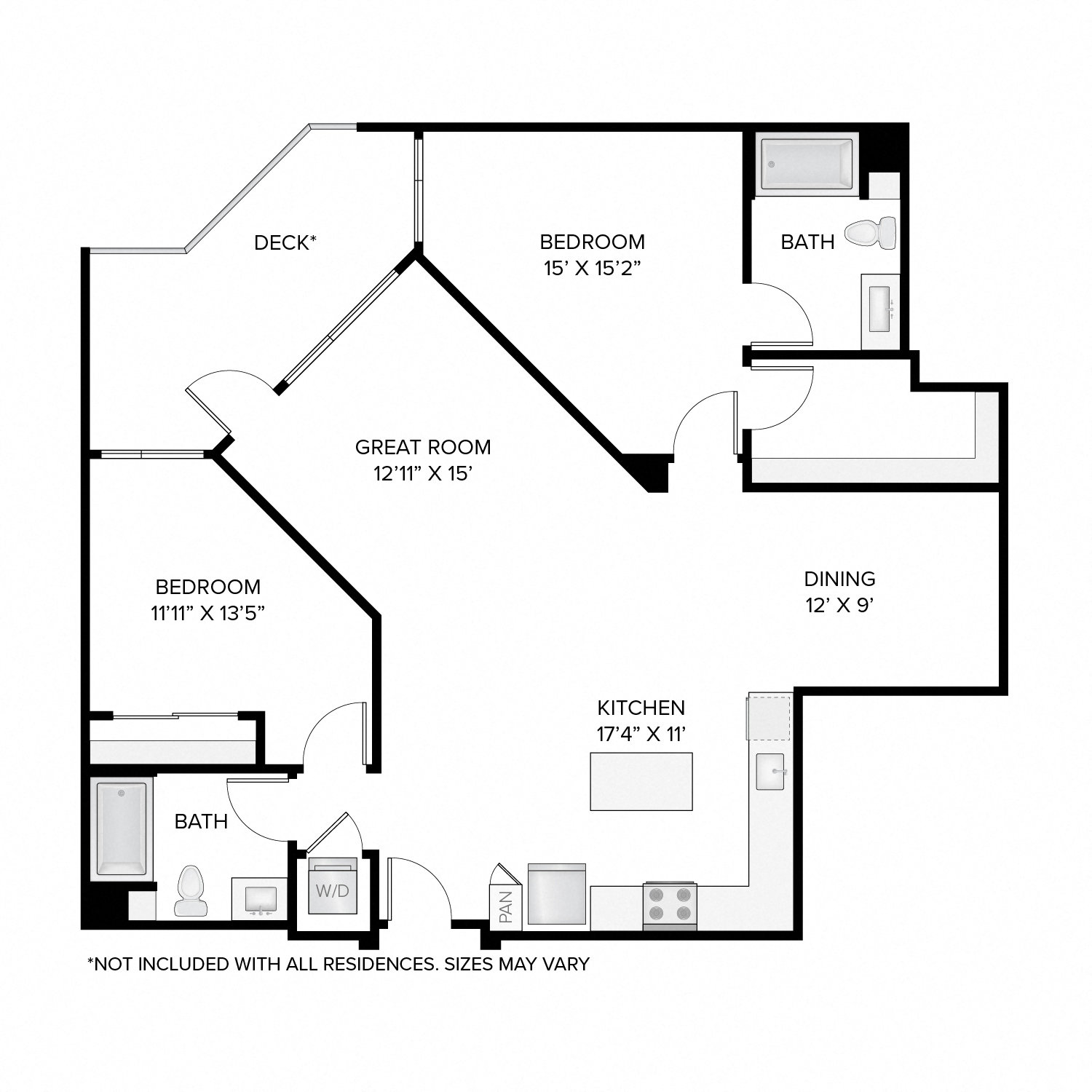 Floor plan layout diagram for The Oak